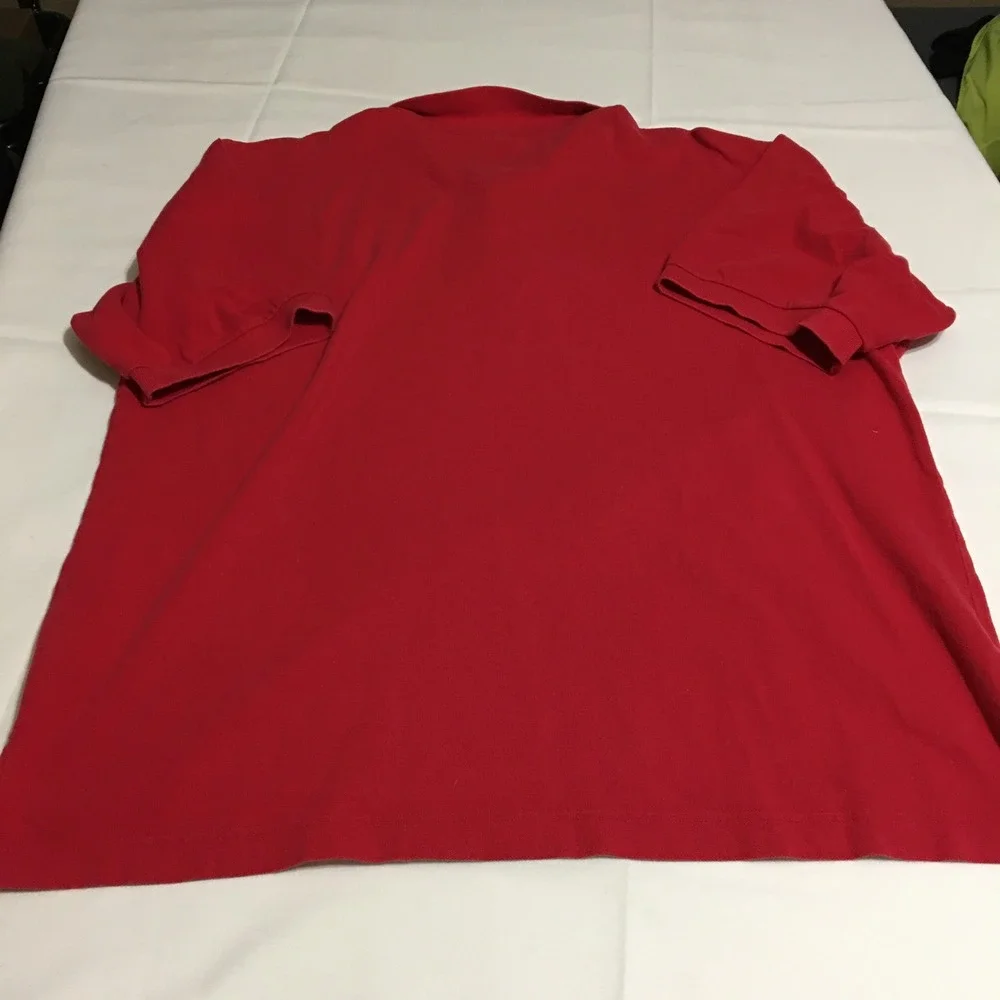 Nike Polo Shirt Mens XL Red Short Sleeve Middle Swoosh Logo Y2K